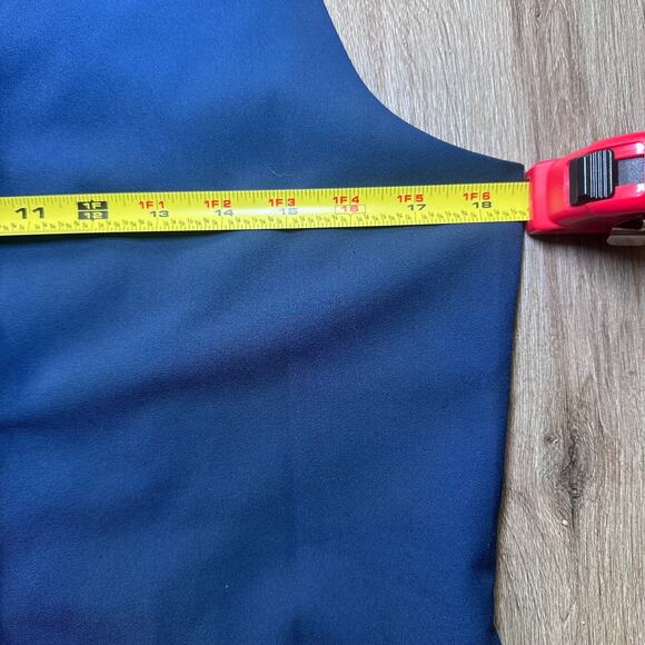 SAIL TO SABLE Navy Blue Cowl High Neck Button Back Sleeveless Dress Sz M preppy - Picture 10 of 11